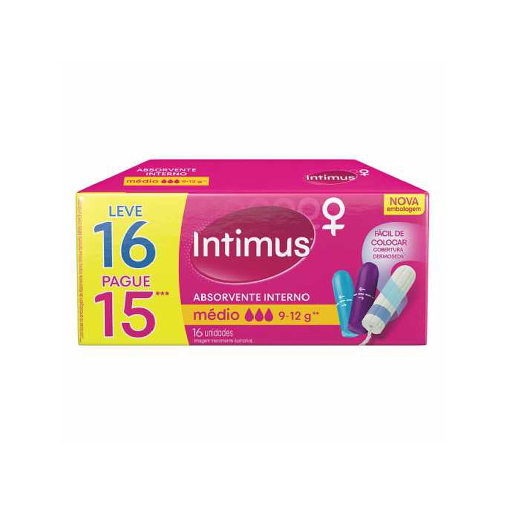 Absorvente Interno Intimus Medio Leve 16 Pague 15