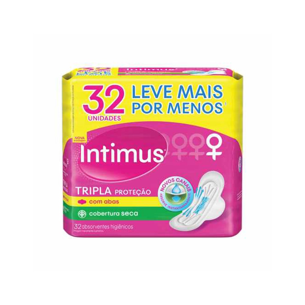 Absorvente Intimus Gel Seca Com Abas Com 32un