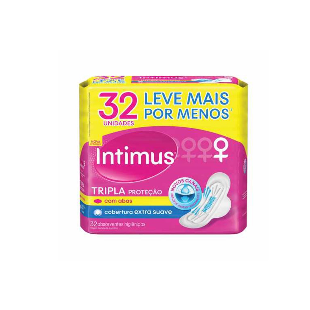Absorvente Intimus Gel Suave Com Abas Com 32un