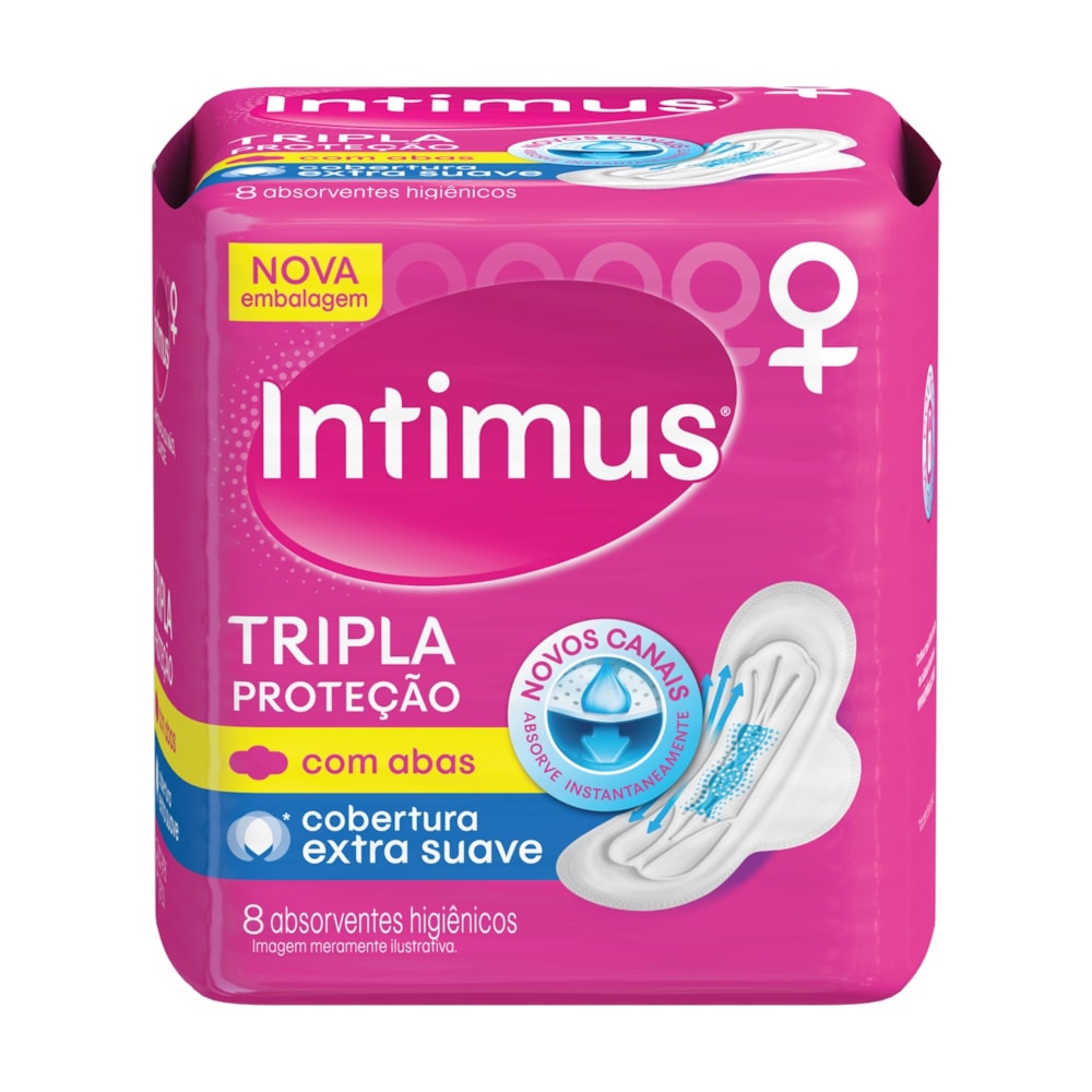 Absorvente Intimus Gel Suave Com Abas Com 8un