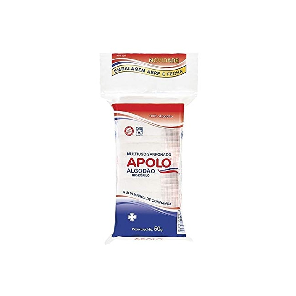 Algodão Apolo Multiuso Com Zip Lock 50g