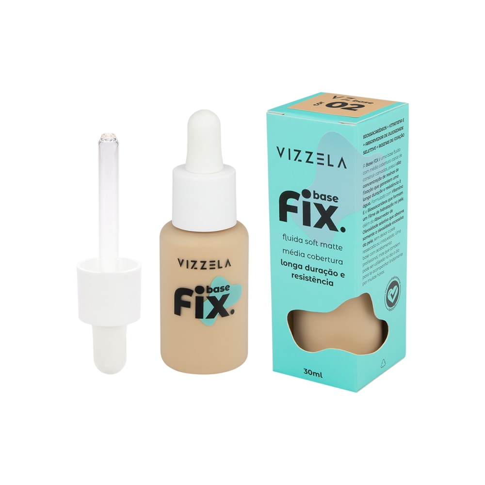 BASE FACIAL LIQUIDA VIZZELA FIX VZ-86 COR 02 30ML