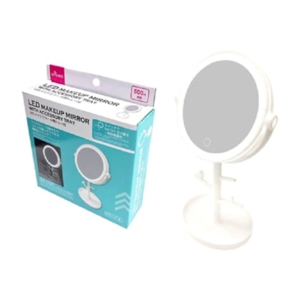 ESPELHO DE VIDRO DAISO C/LED DE PLASTICO 1UN