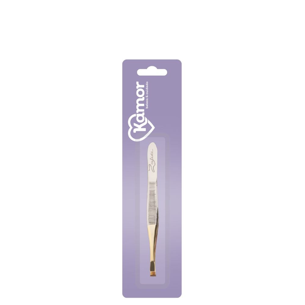 Pinça Dourada Kamor Profissional Colletion Ponta Rerta 1un